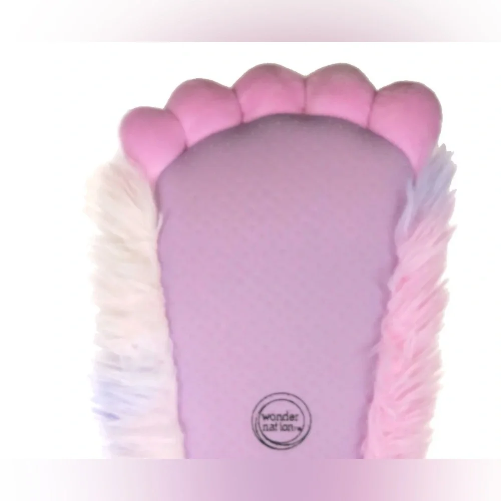 Wonder Nation Yeti Foot Slippers Girls Size 6 Purple Pink  Plush House Shoes NWT